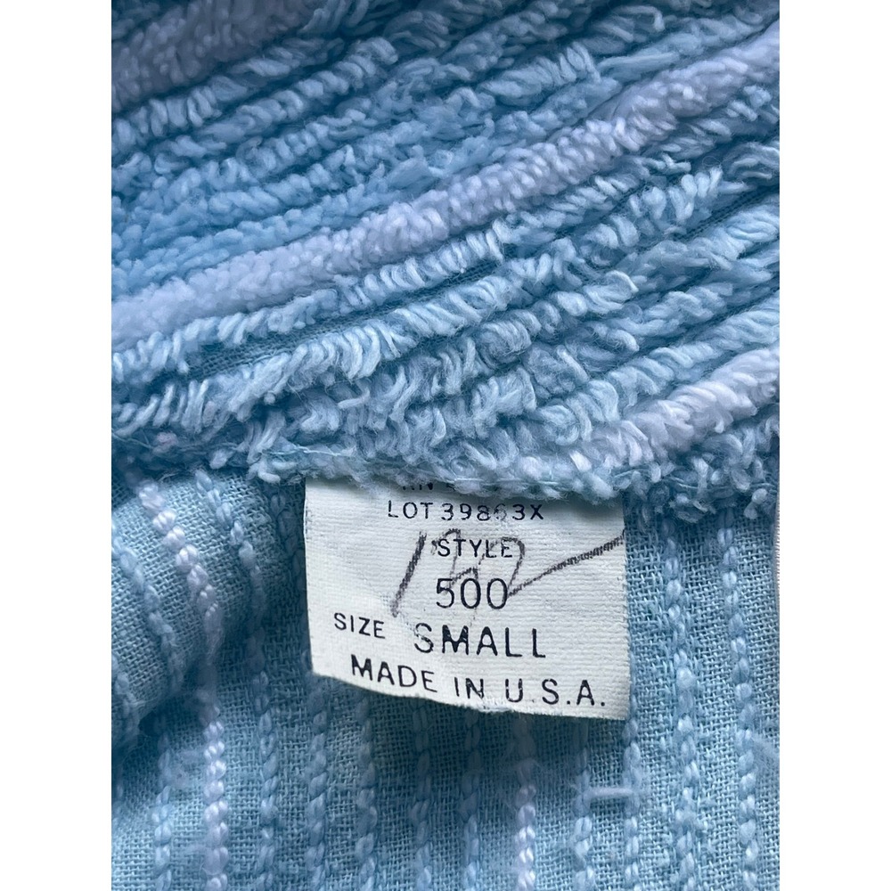 Vintage Victoria's Secret Gold Label Terry Cloth Robe Blue White Stripe Small - Picture 6 of 7